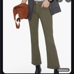 NWT Anthropologie Frame Green Le Crop Mini Boot Mid Rise Coated Denim Jeans 34